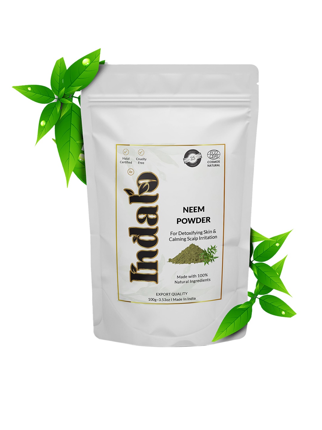 

INDALO Neem Powder Reduces Dark Spots & Dandruff, Green