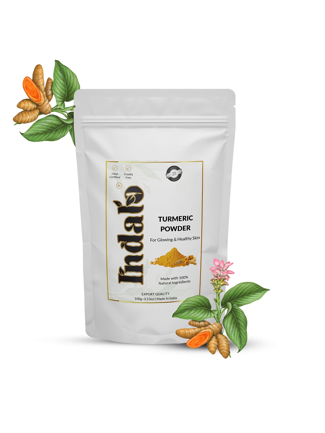 

INDALO Turmeric Powder For Glowing & Healthy Skin - 100g, White