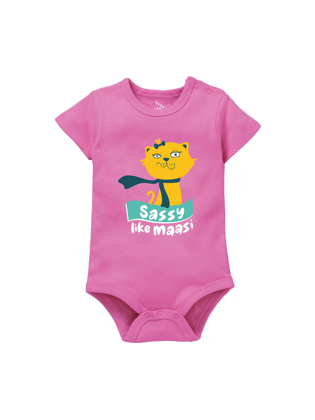 

Zeezeezoo Infant Kids Sassy Like Maasi Printed Pure Cotton Bodysuit, Pink