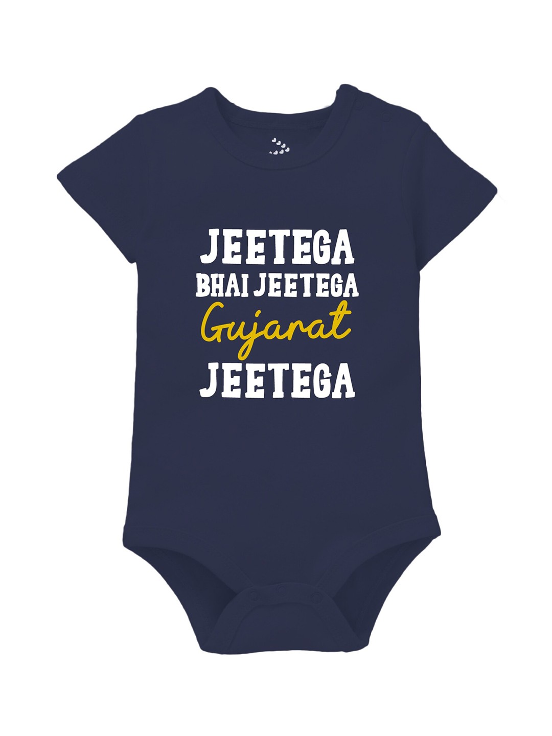 

Zeezeezoo Infants Gujarat Jeetega Printed Pure Cotton Bodysuit, Navy blue