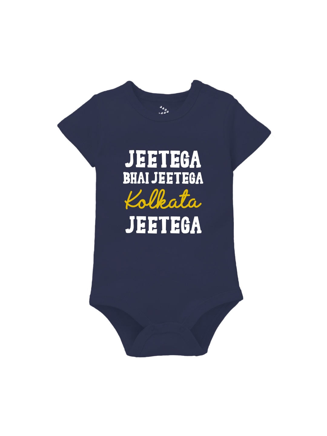 

Zeezeezoo Infant Kids Kolkata Jeetega Printed Pure Cotton Bodysuit, Navy blue