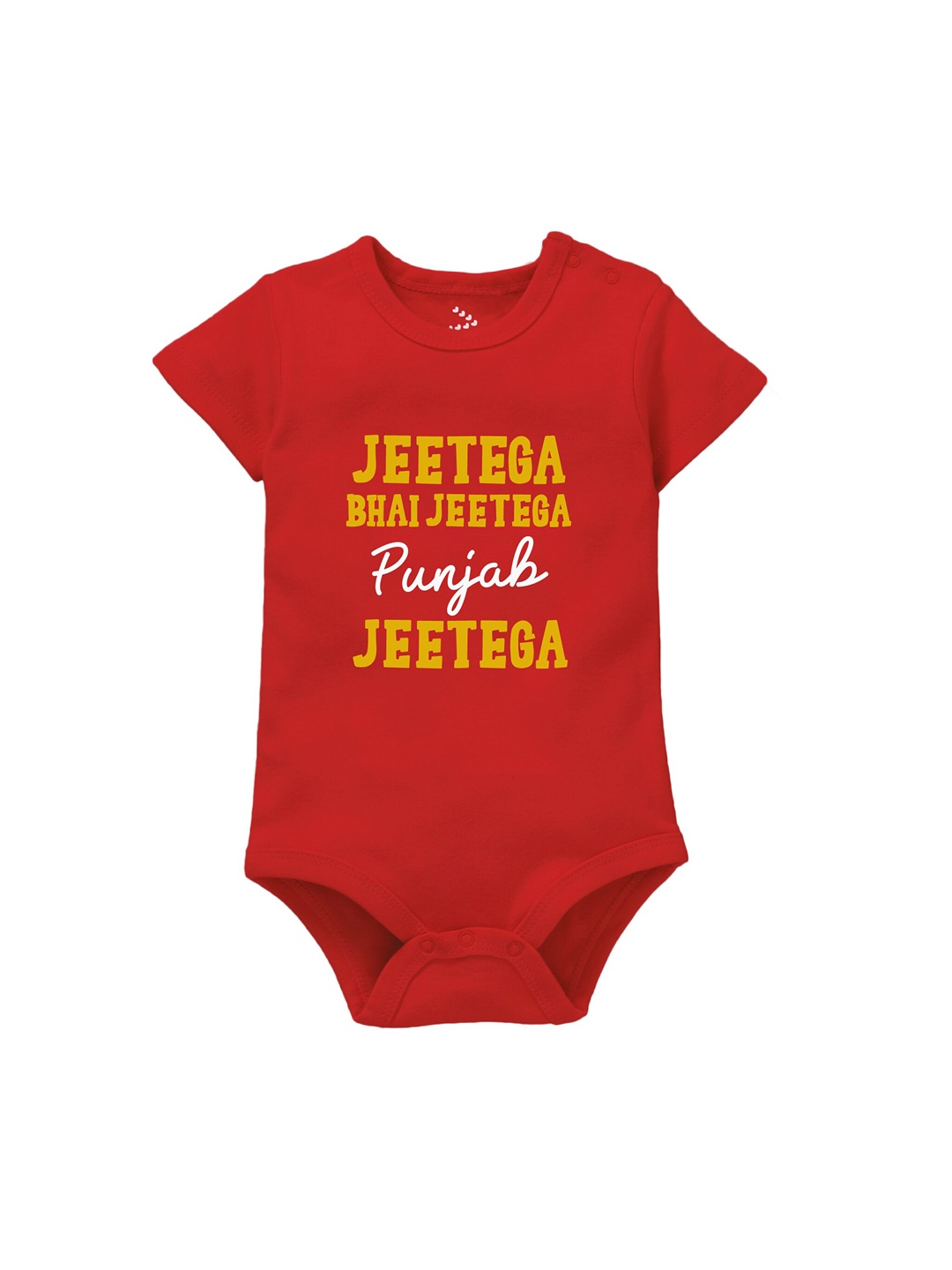 

Zeezeezoo Infant Kids Punjab Jeetega Printed Pure Cotton Bodysuit, Red