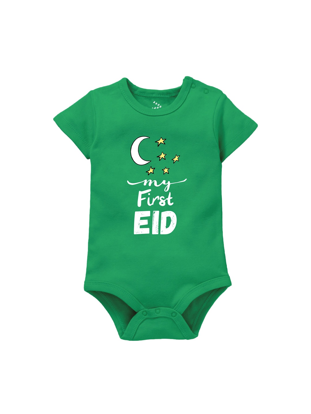 

Zeezeezoo Infant Kids 1st Eid Printed Pure Cotton Bodysuit, Green