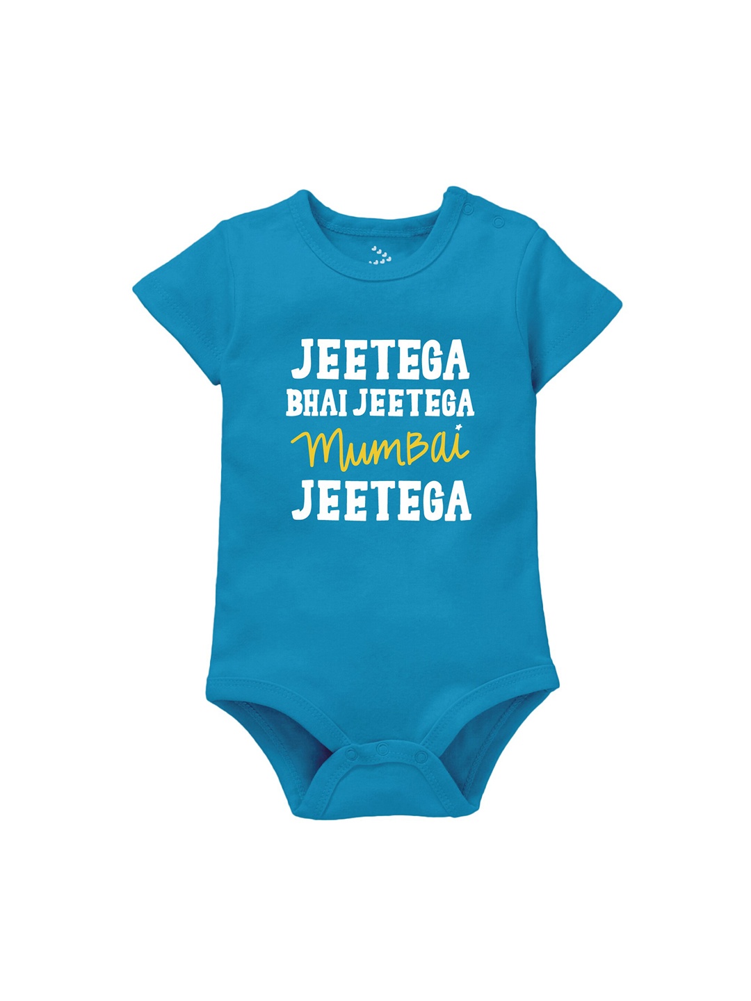 

Zeezeezoo Infant Kids Mumbai Jeetega Printed Pure Cotton Bodysuit, Blue