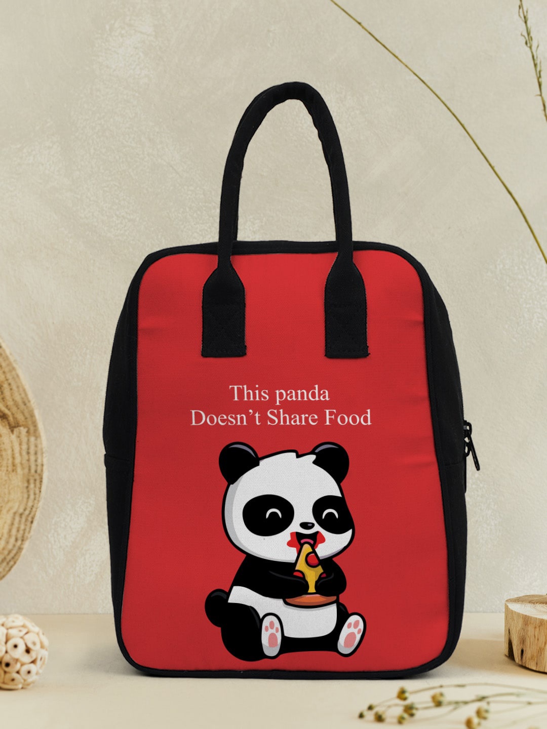 

Crazy Corner Printed Canvas Lunch Bag, Red