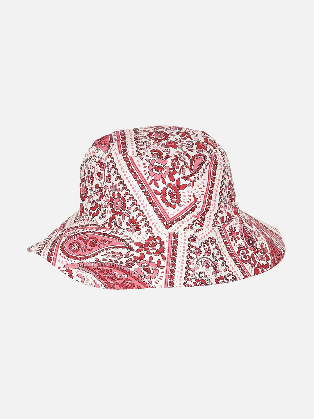 

NUEVOSDAMAS Paisley Printed Foldable Sun Hat, White