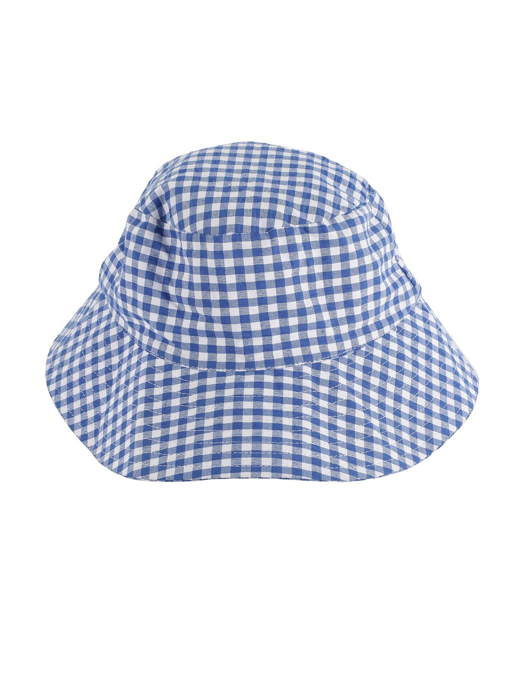 

NUEVOSDAMAS Women Checked Cotton Sun Hat, Blue