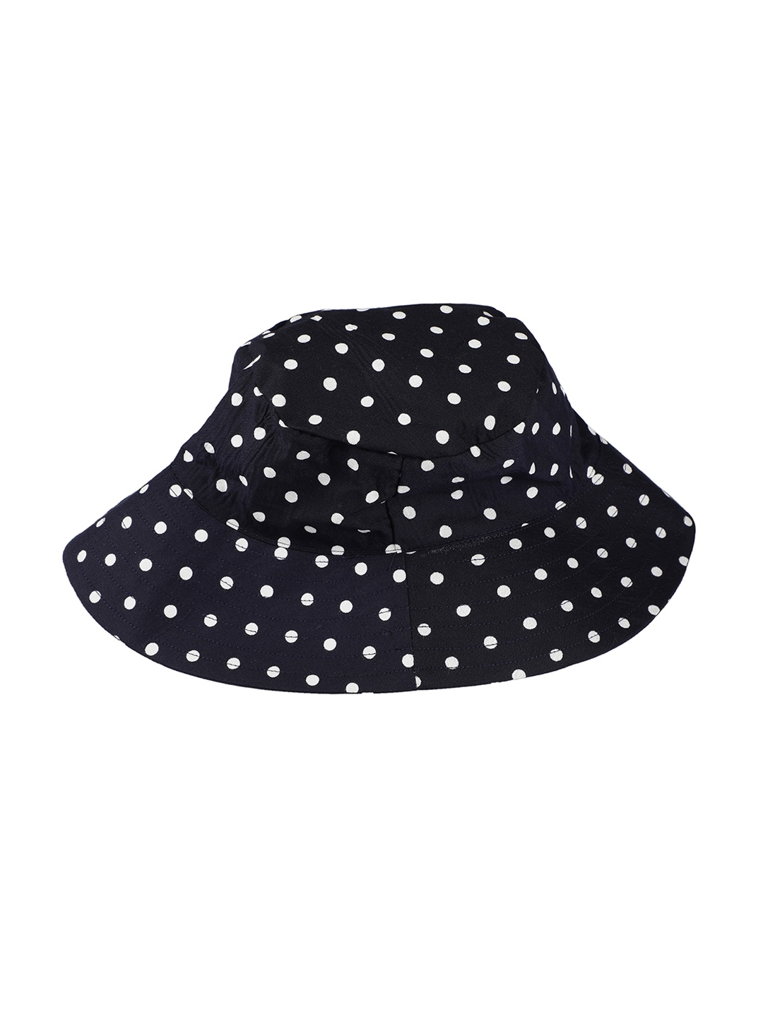 

NUEVOSDAMAS Polka Dot Printed Sun Hat, Navy blue