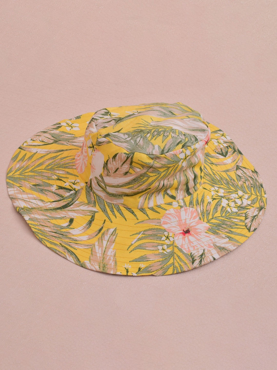 

NUEVOSDAMAS Women Floral Printed UV Protection Sun Hat, Yellow