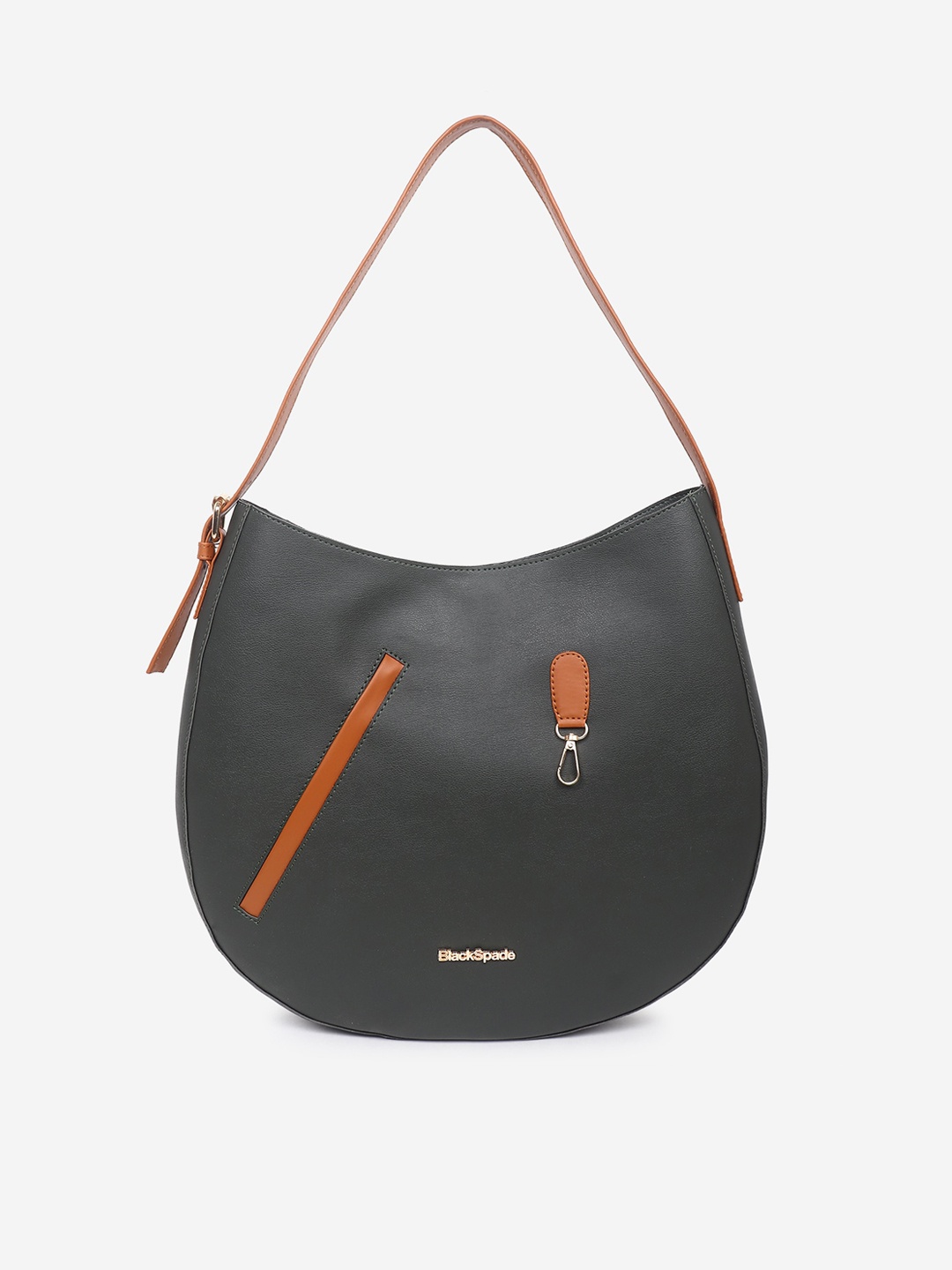 

Black Spade Textured Half Moon Shoulder Bag