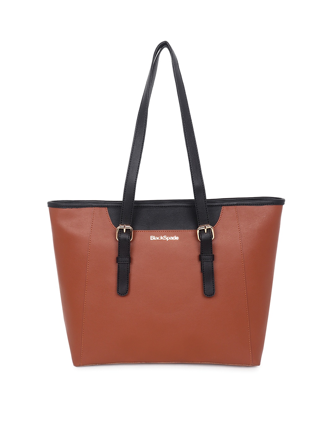 

Black Spade Structured Shoulder Bag, Tan