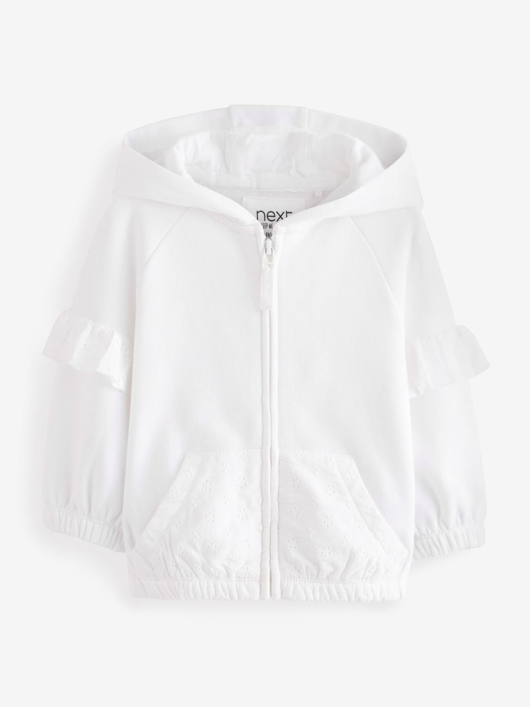 NEXT Girls Hooded Front Open Sweatshirt, White