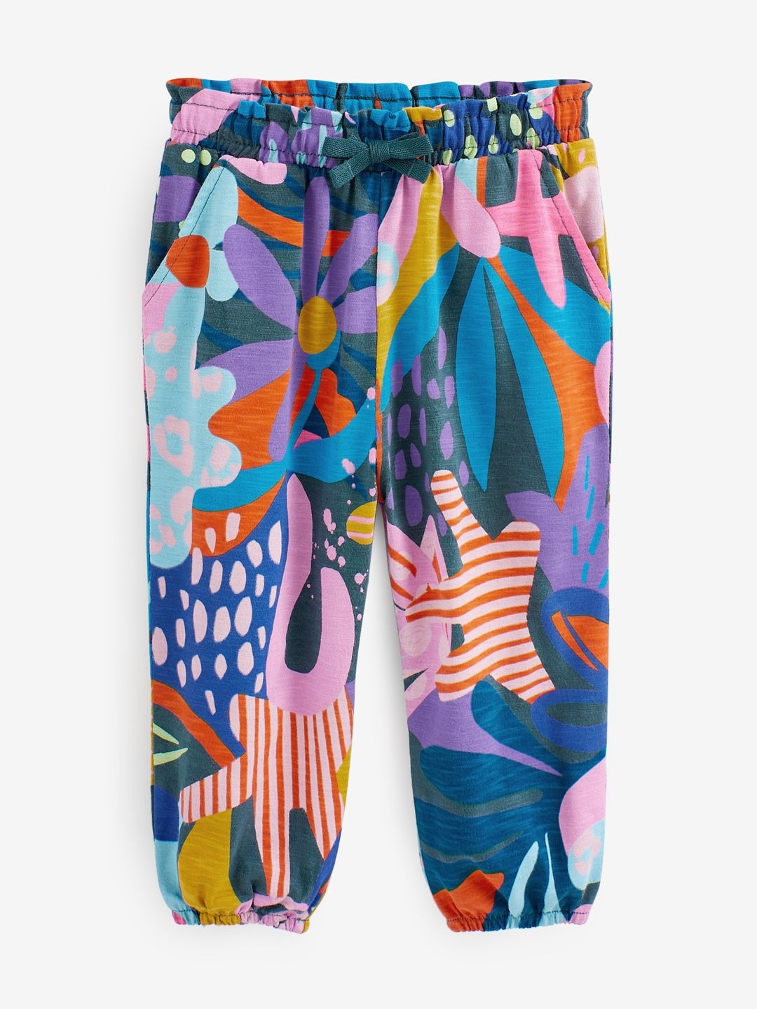 

NEXT Girls Printed Pure Cotton Joggers, Blue