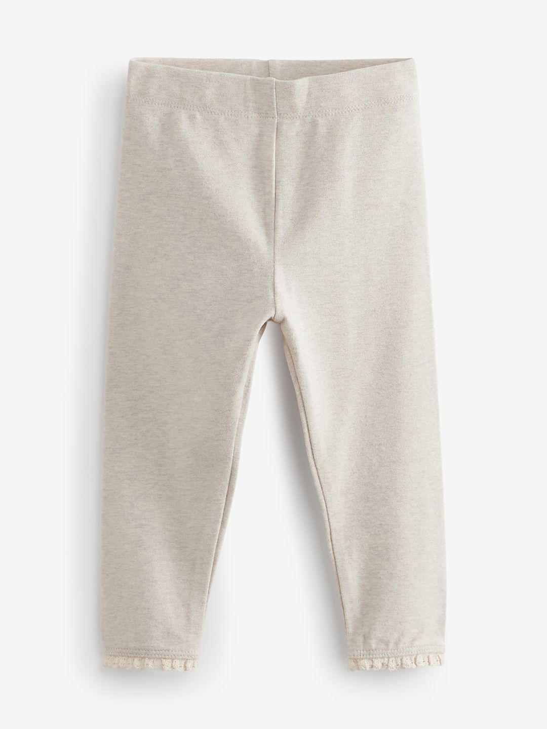 

NEXT Girls Ankle-Length Lace Trim Detail Leggings, Beige