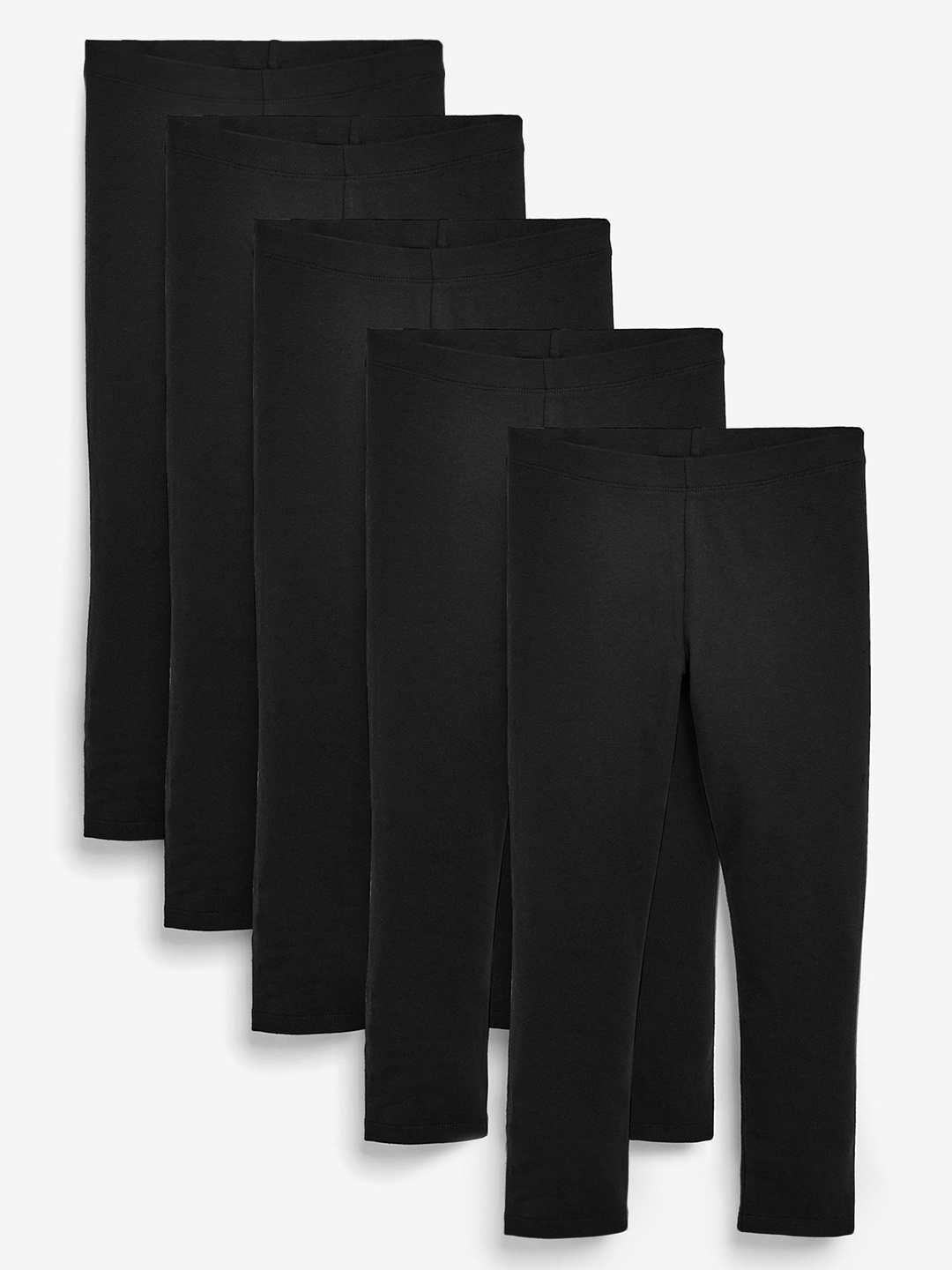 

NEXT Girls Pack Of 5 Ankle-Length Leggings, Black