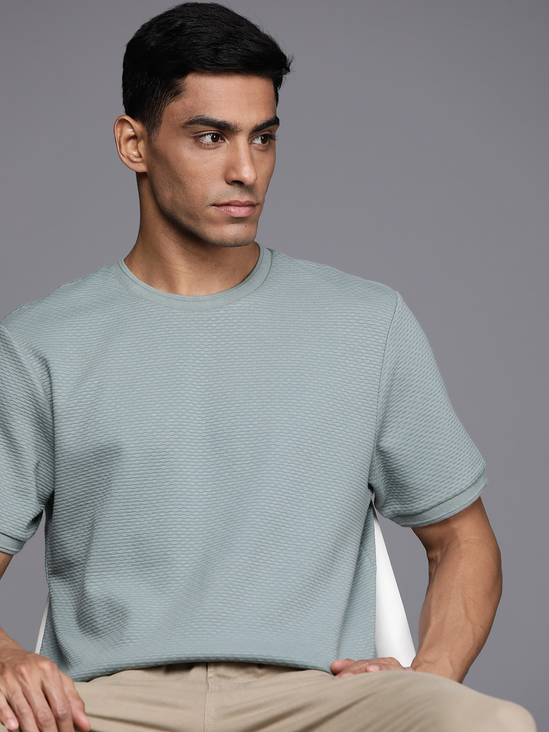 

NEXT Men Textured T-shirt, Green