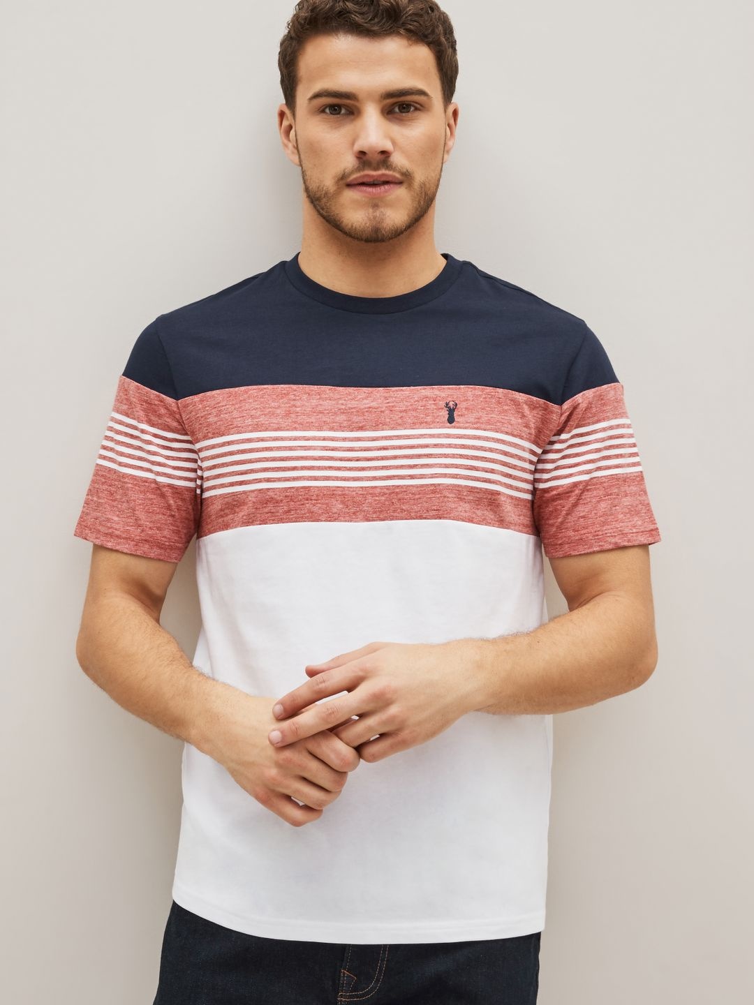 

NEXT Men Striped T-shirt, White