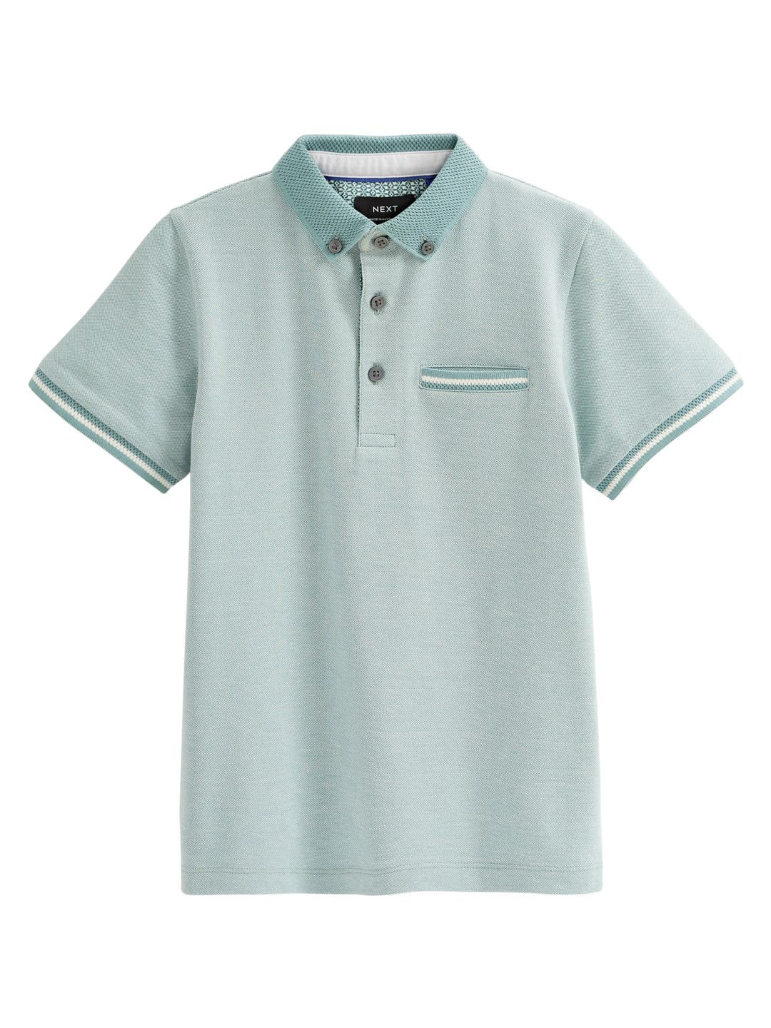 

NEXT Boys Textured Polo Collar T-shirt, Green