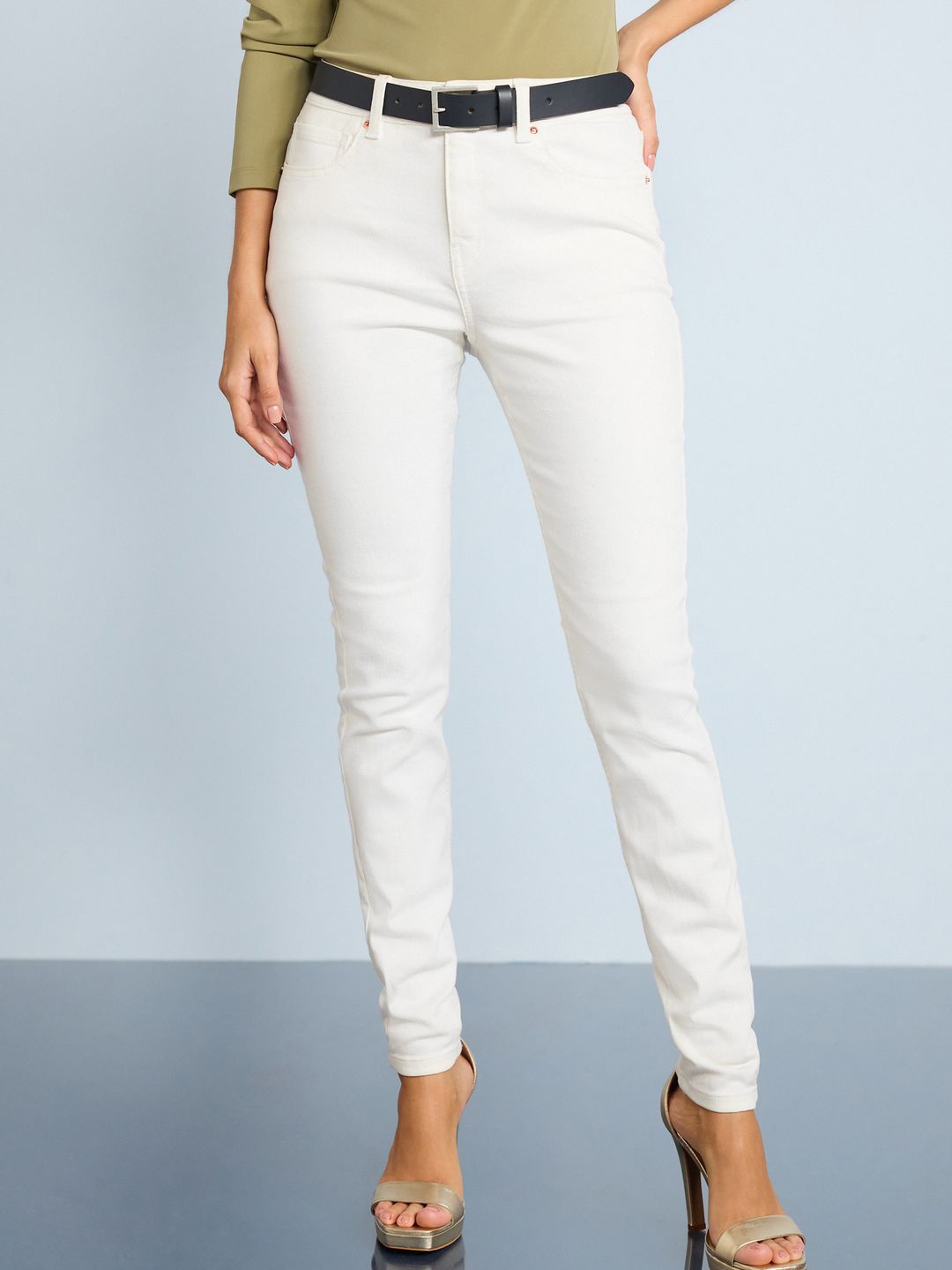 

NEXT Women Skinny Fit Stretchable Jeans, White