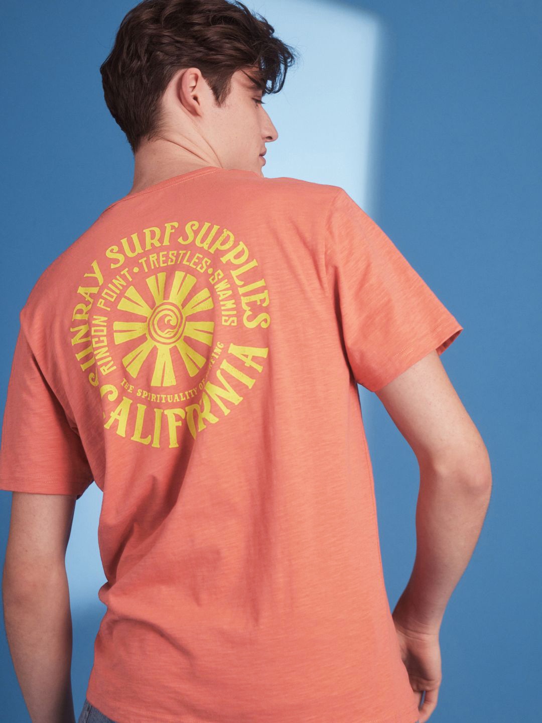 

NEXT Back Print Pure Cotton T-shirt, Rust