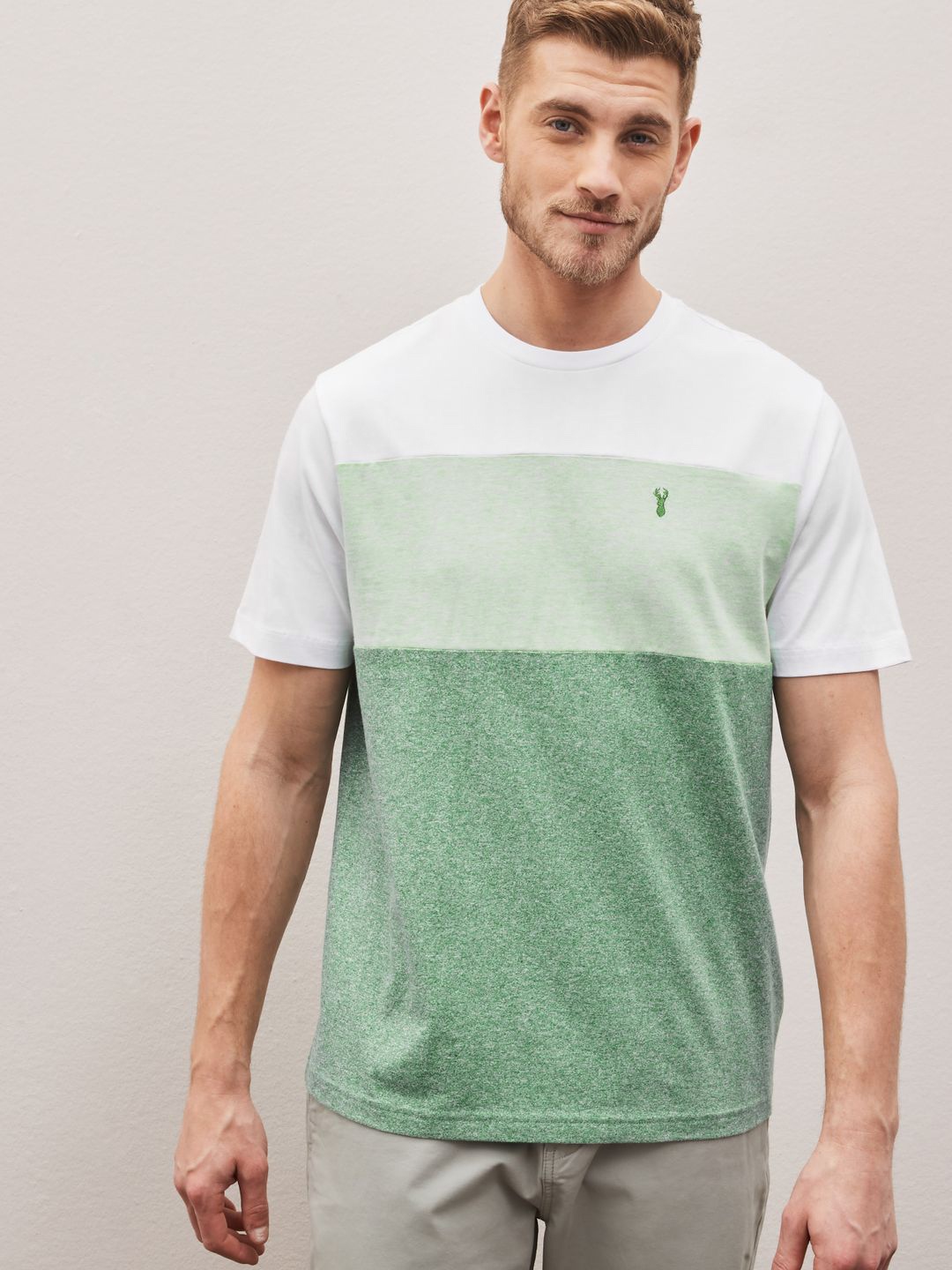 

NEXT Colourblocked Regular Fit T-shirt, Green