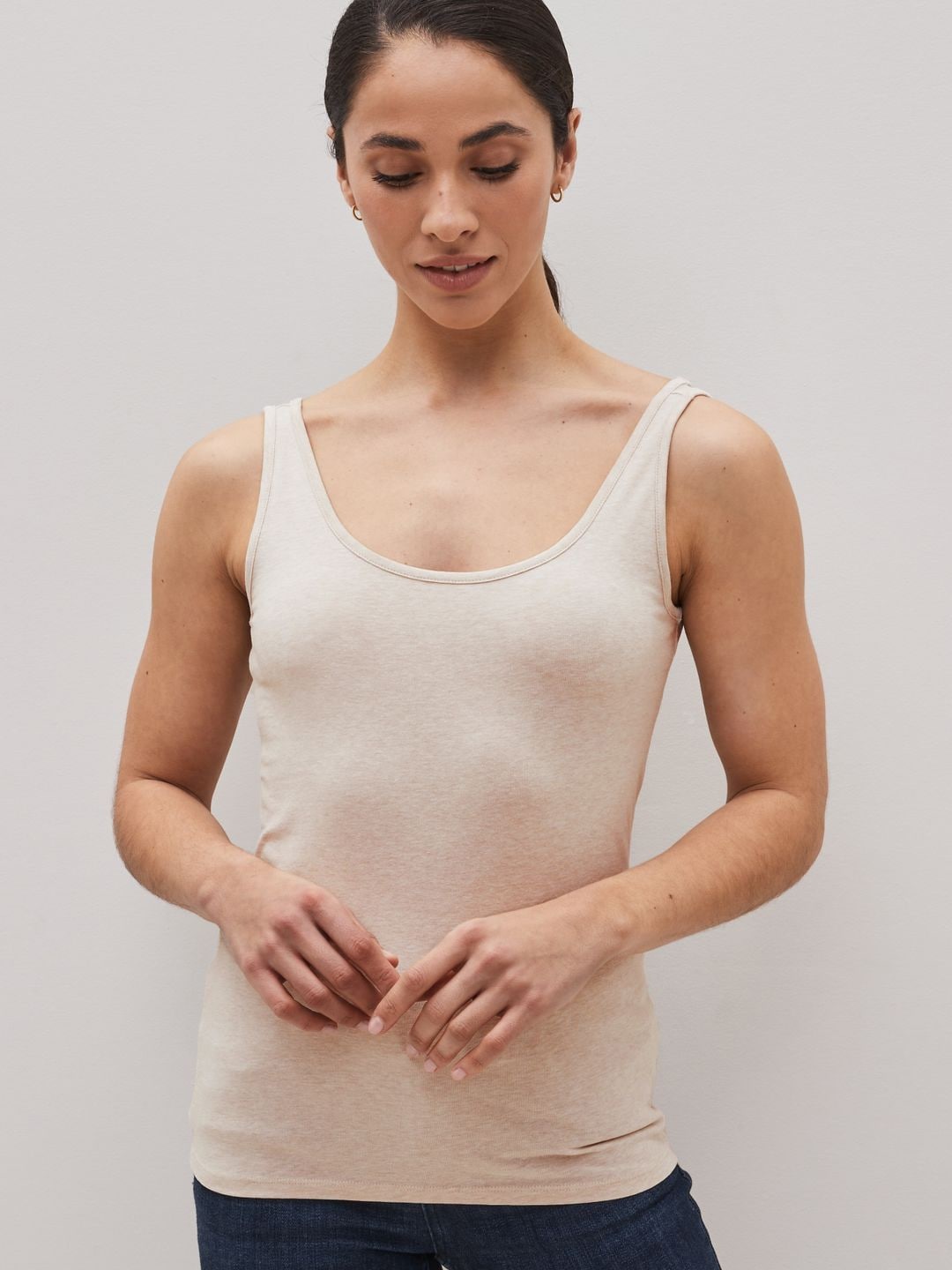 

NEXT Scoop Neck Tank Top, Beige