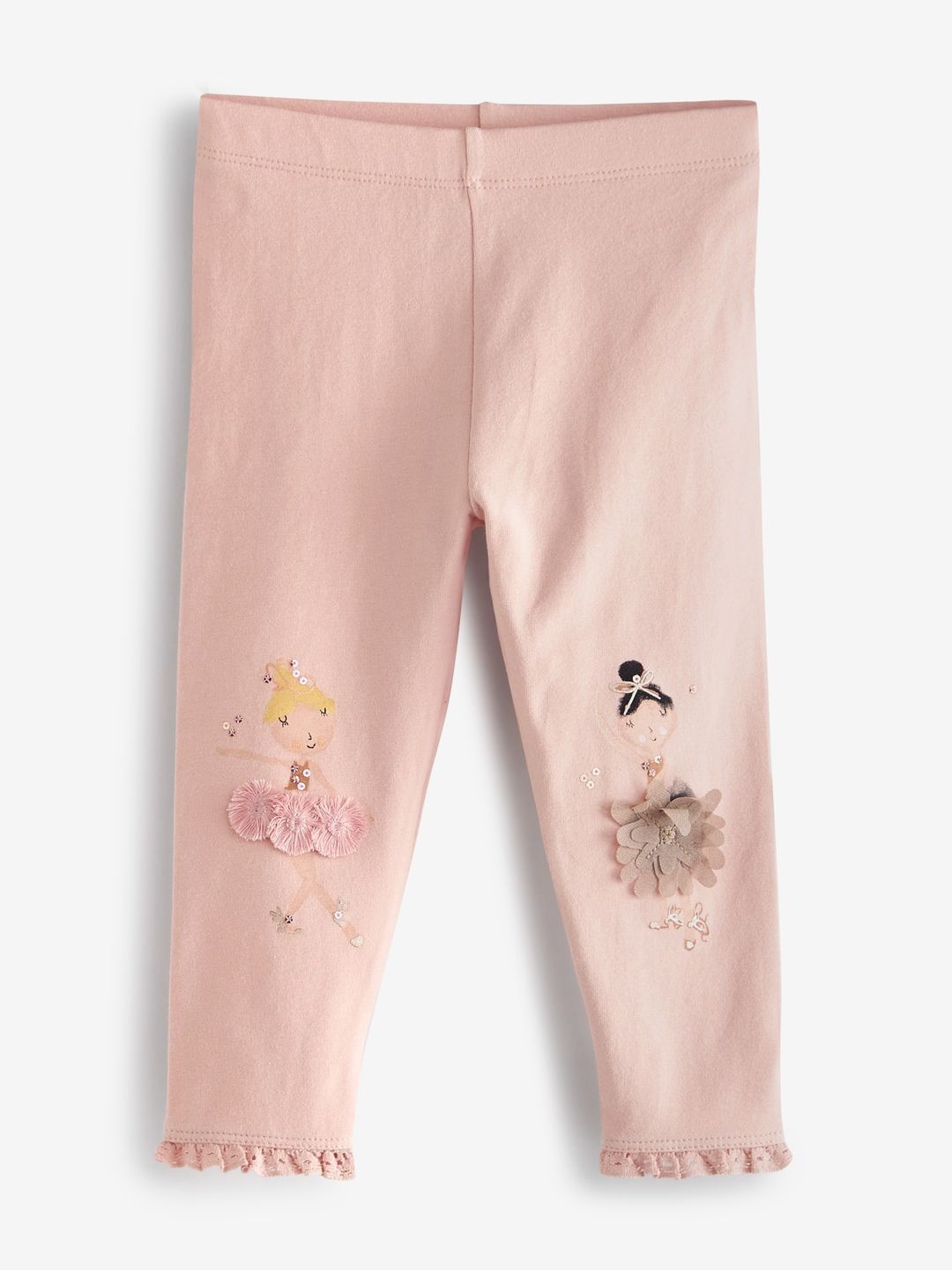 

NEXT Girls Applique Detail Ankle-Length Leggings, Rose