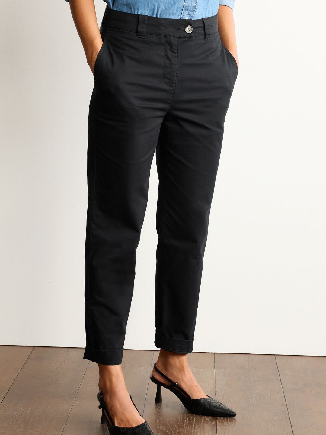 

NEXT Women Cotton Rich Formal Trousers, Black