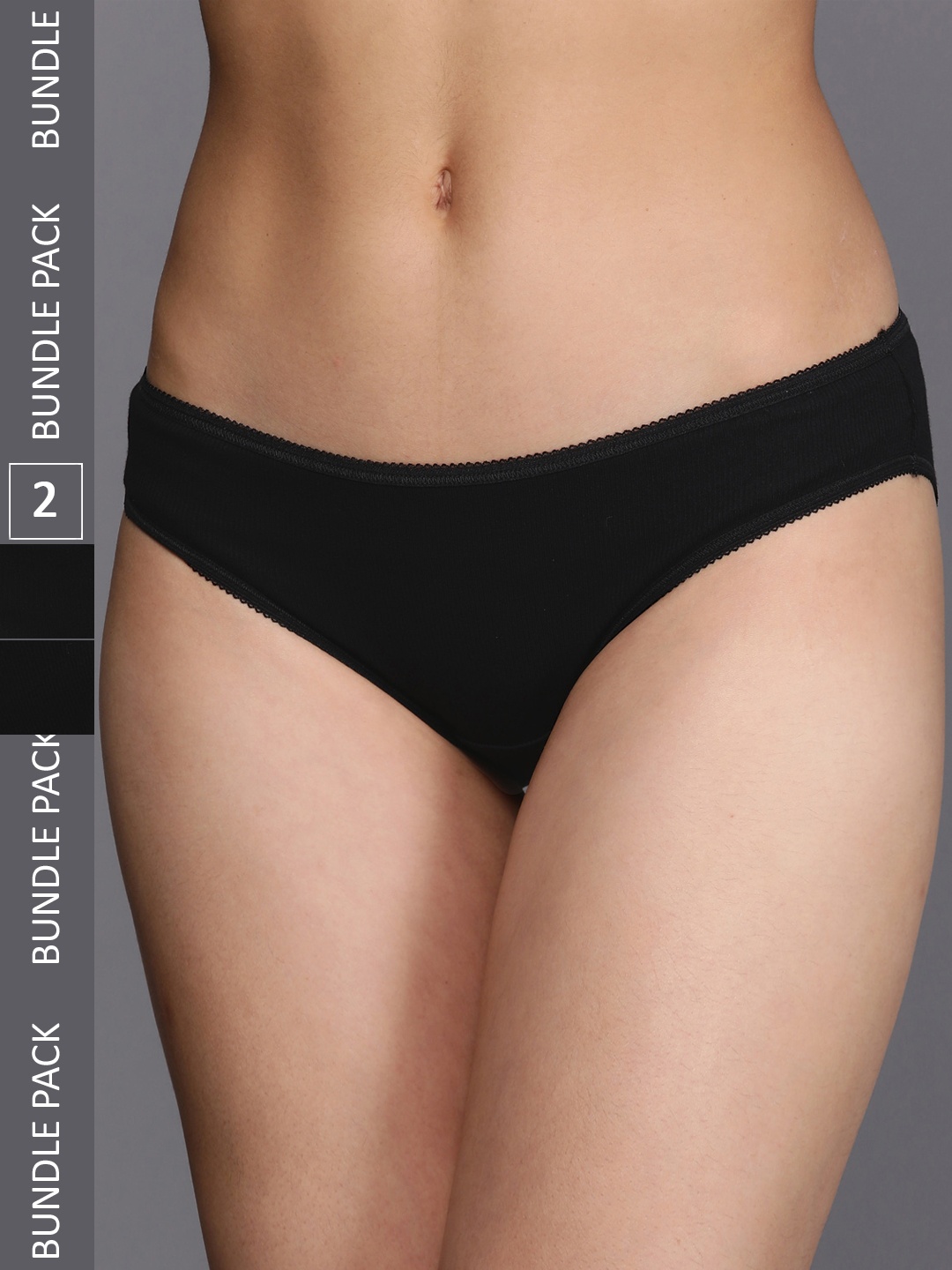 

NEXT Women Pack of 4 Ribbed Hipster Briefs, Black