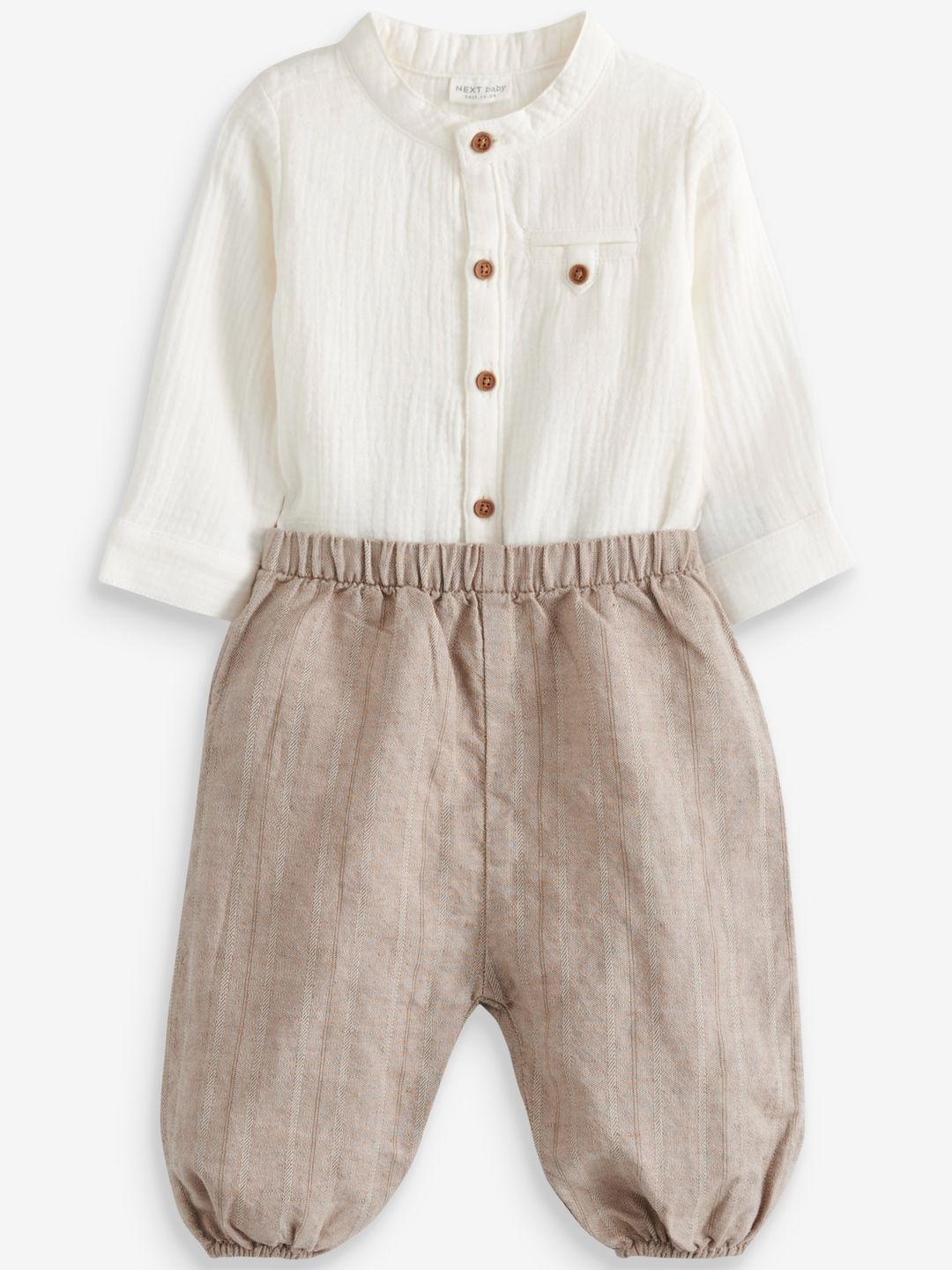 

NEXT Infant Boys Pure Cotton Bodysuit with Joggers, White