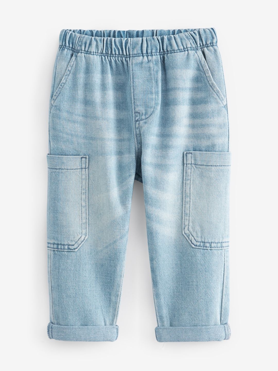 

NEXT Boys Pure Cotton Denim Cargo Trousers, Blue