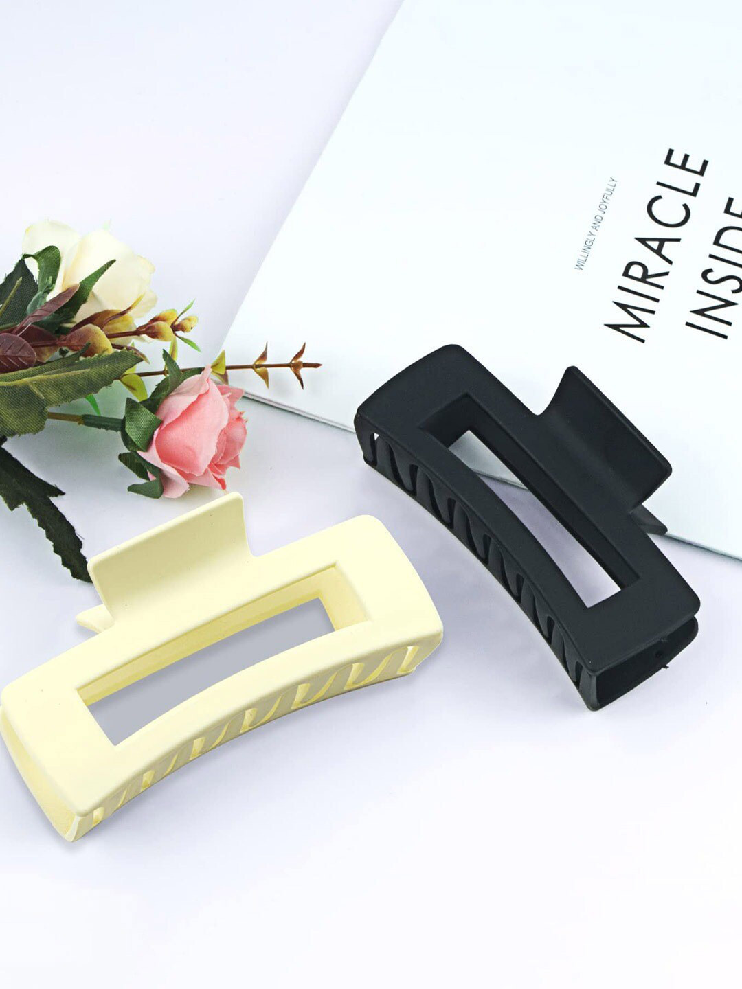 

Krelin Set of 2 Rectangular Hair Claw Clip, Black