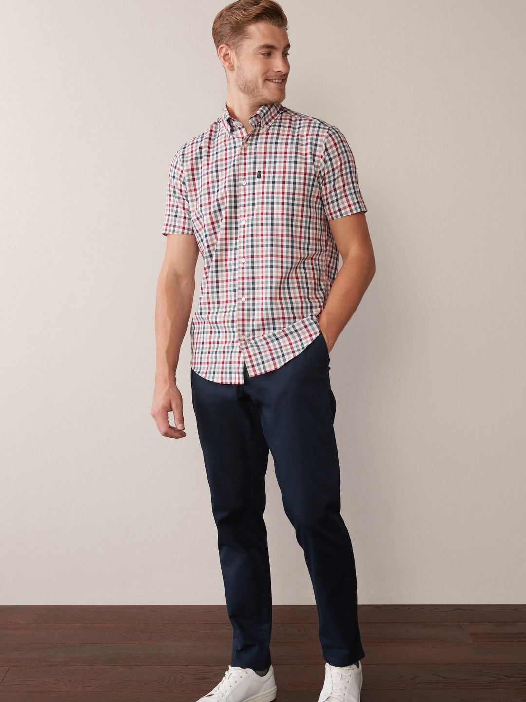 

NEXT Gingham Checked Oxford Shirt, White