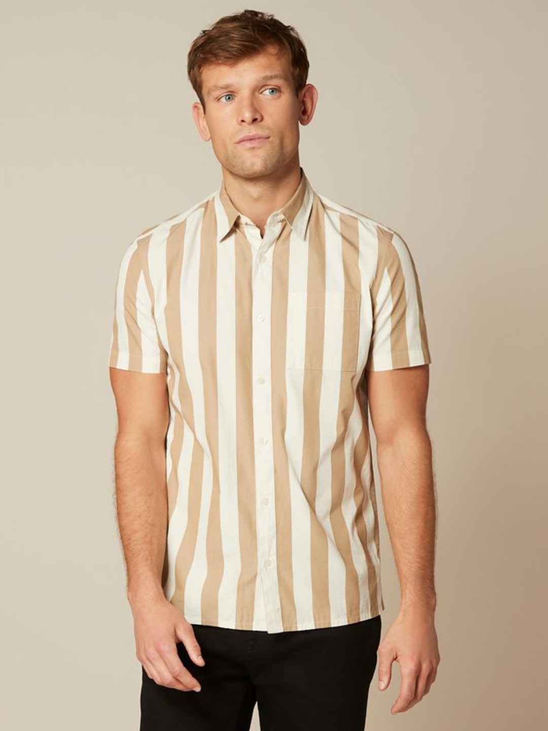 

NEXT Pure Cotton Striped Shirt, White