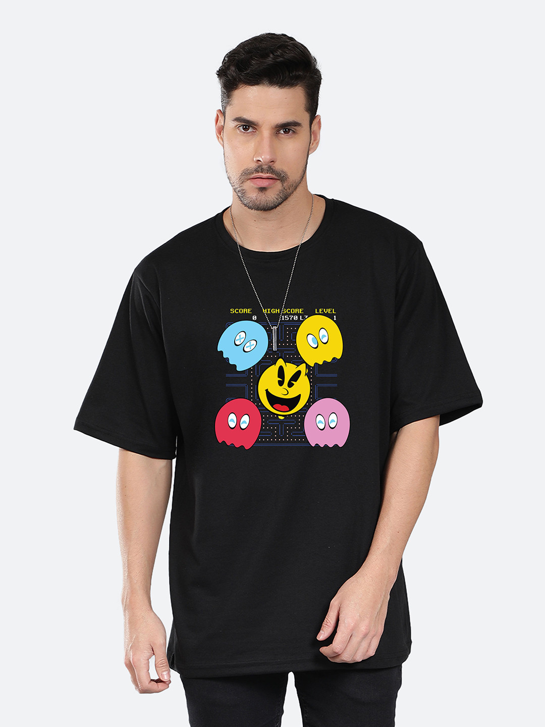

Mad Over Print Graphic Printed Streetwear Oversized Cotton T-shirt, Black