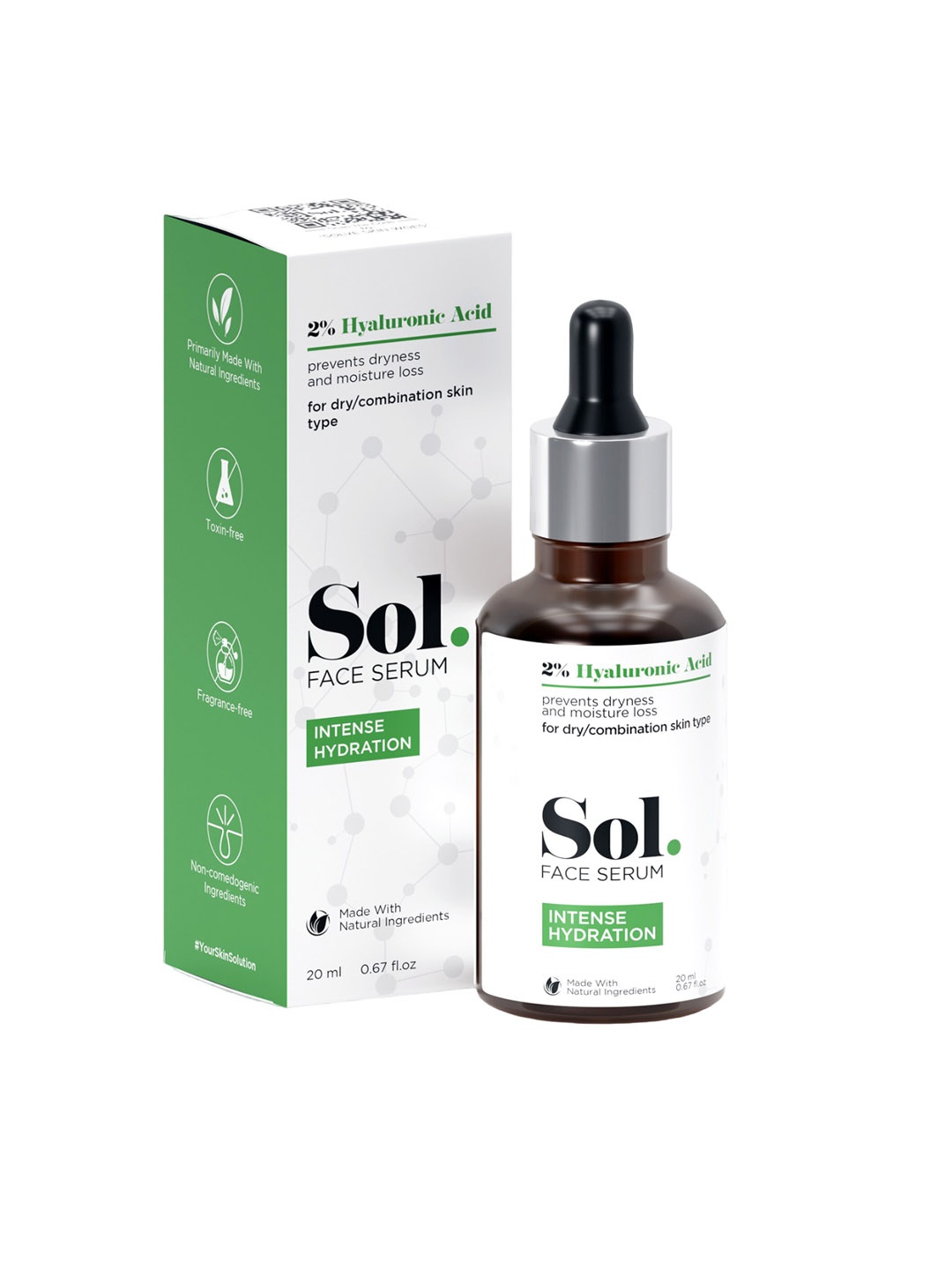 

Sol. 2% Hyaluronic Acid Intense Hydration Face Serum - 20ml, White