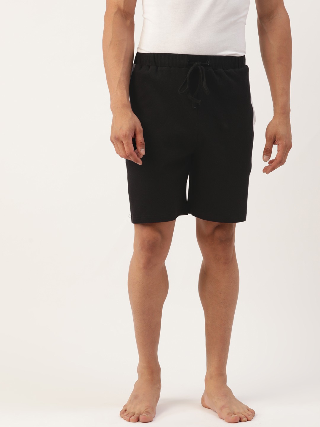 

ETC Men Pure Cotton Lounge Shorts, Black