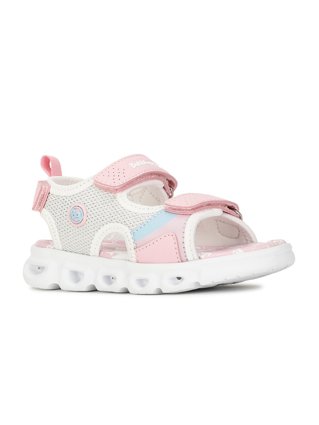 

Bubblegummers Kids Pink & Grey PU Comfort Sandals