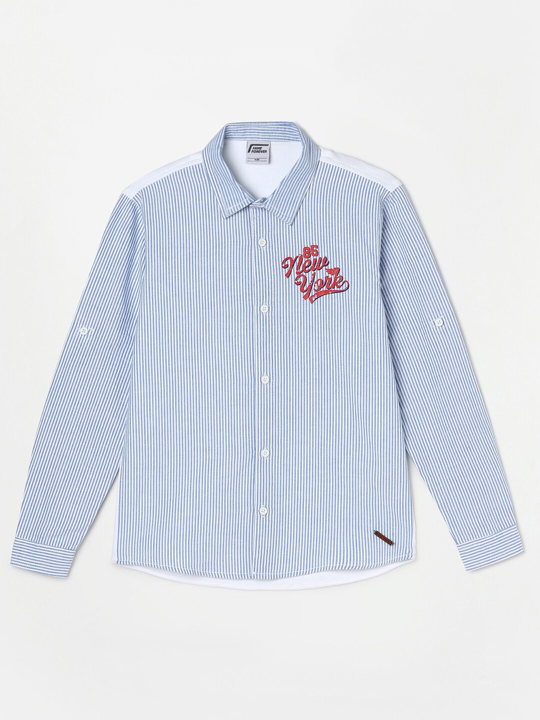

Fame Forever by Lifestyle Boys Striped Cotton Casual Shirt, Blue