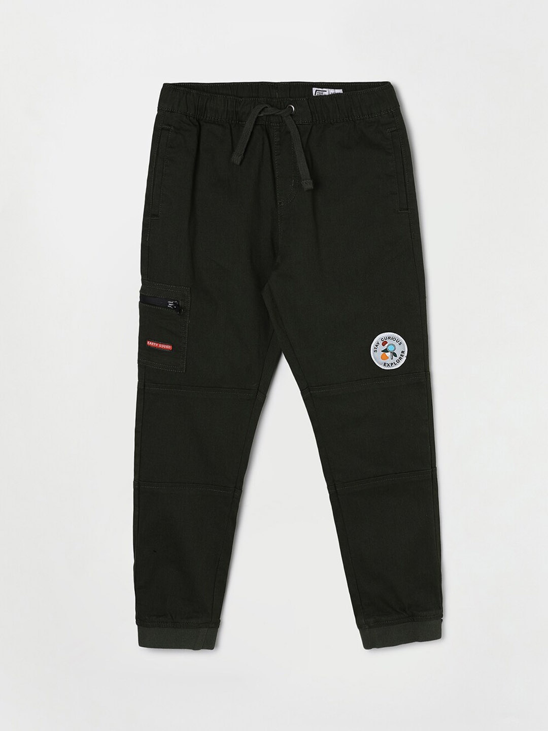 

Fame Forever by Lifestyle Boys Slim-Fit Pure Cotton Joggers, Olive