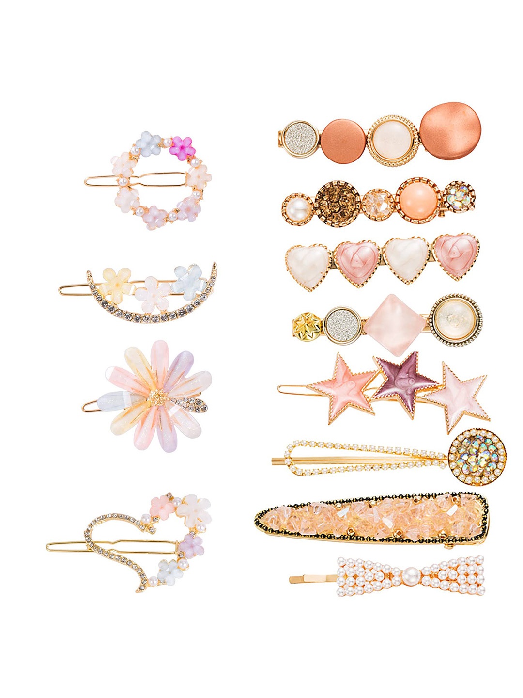 

Krelin Set Of 12 Embellished Alligator Hair Clip, Gold