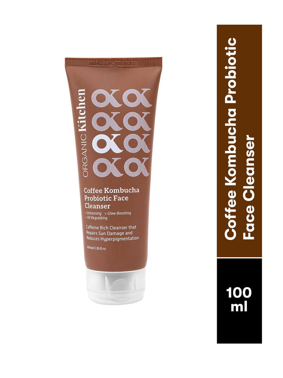 

Organic Kitchen Coffee Kombucha Probiotic Face Cleanser with Green Tea - 100ml, Brown