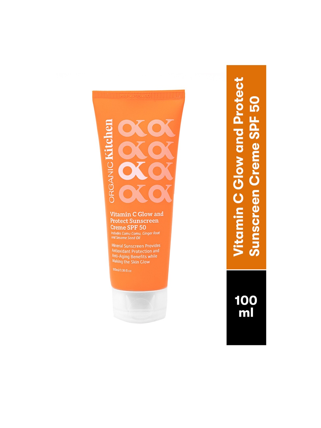 

Organic Kitchen Vitamin C Glow & Protect Sunscreen Creme SPF 50 100 ml, Orange