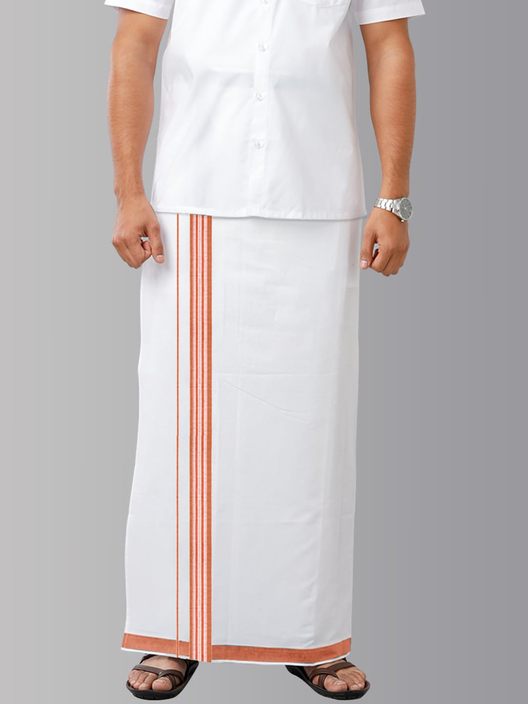 

Ramraj Adjustable Single Layer Pure Cotton Dhotis, White