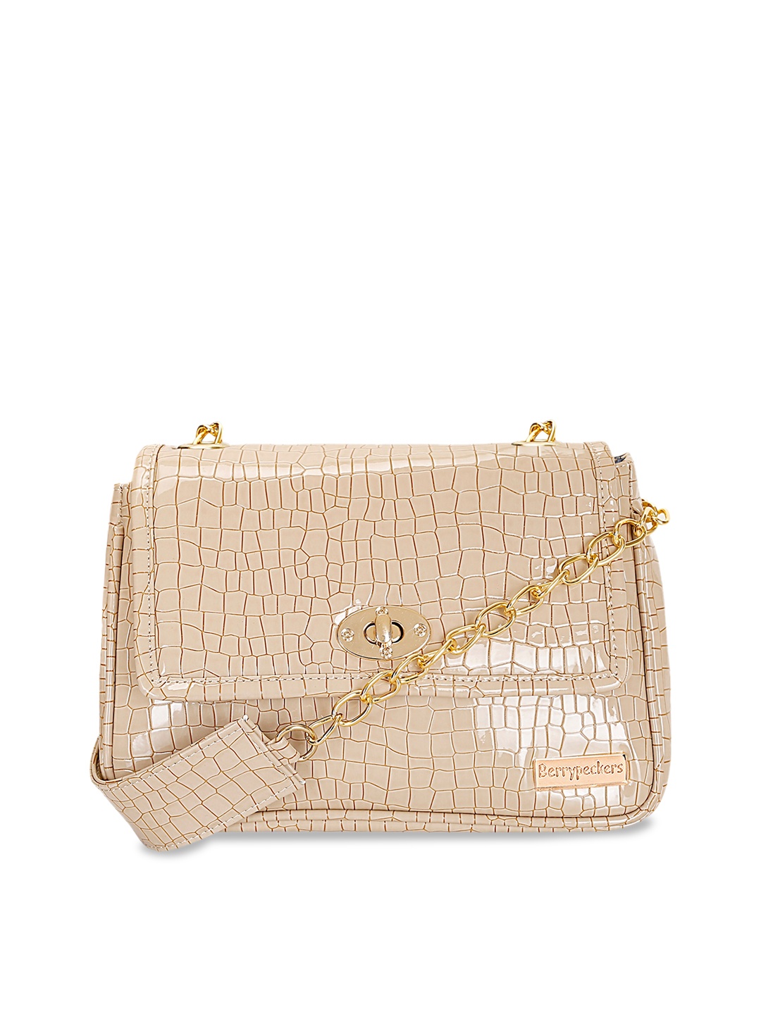 

Berrypeckers Textured Structured Sling Bag, Beige