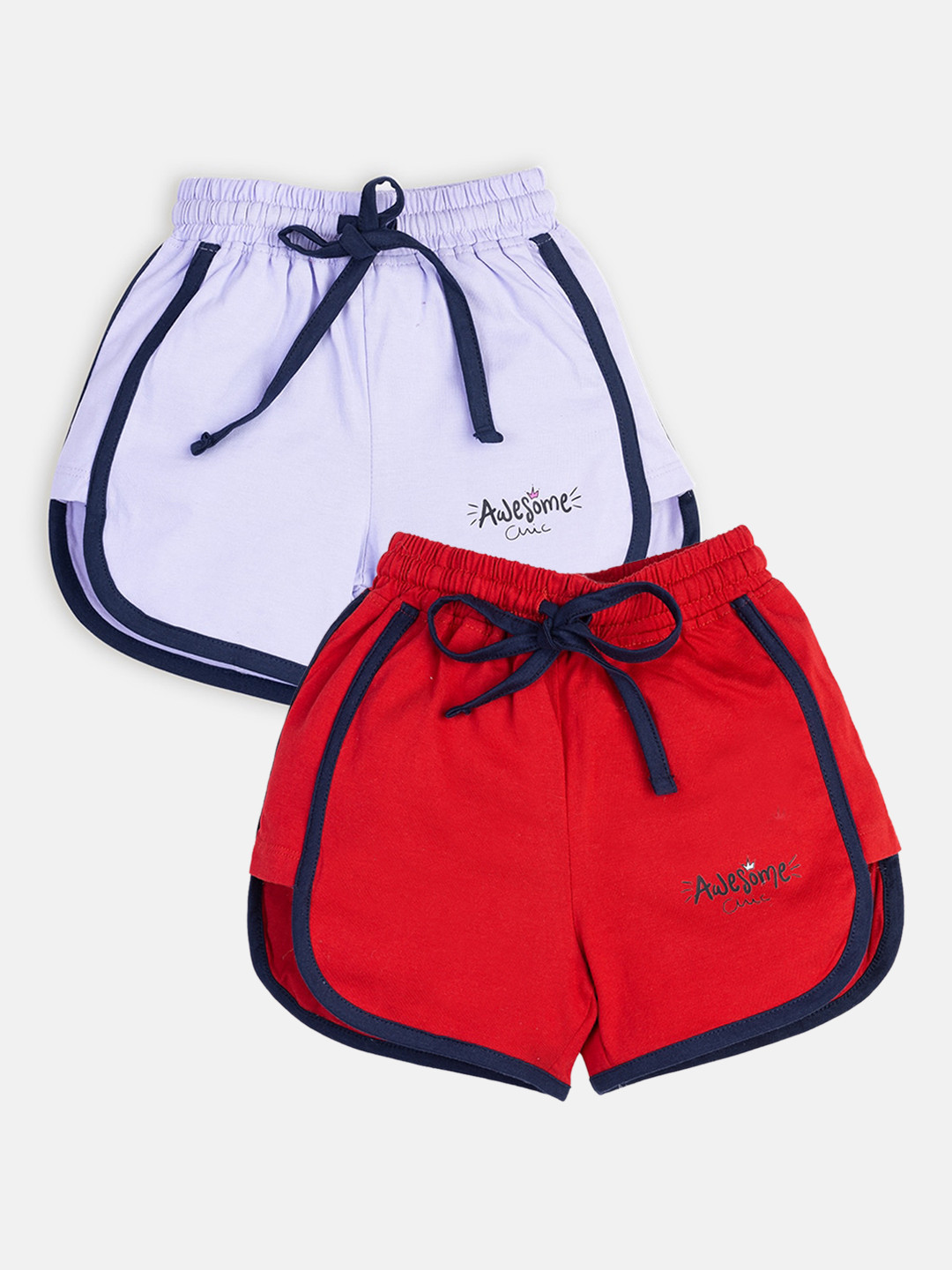 

AMUL Kandyfloss Girls Pack Of 2 Pure Cotton Hot pants, Red