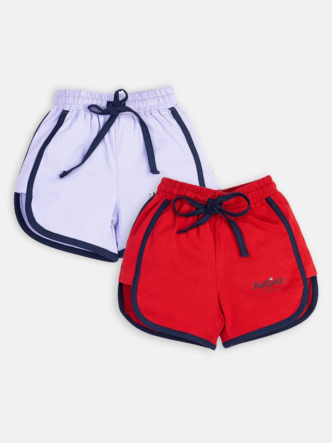 

AMUL Kandyfloss Girls Pack Of 2 Pure Cotton Hot pants, Red