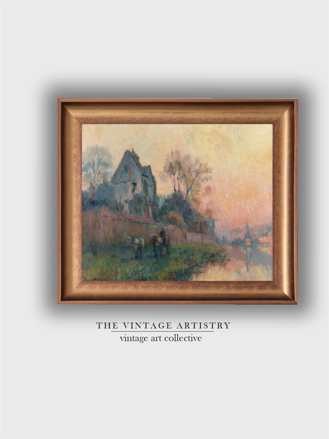 

THE VINTAGE ARTISTRY Brown Vintage Horse Painting