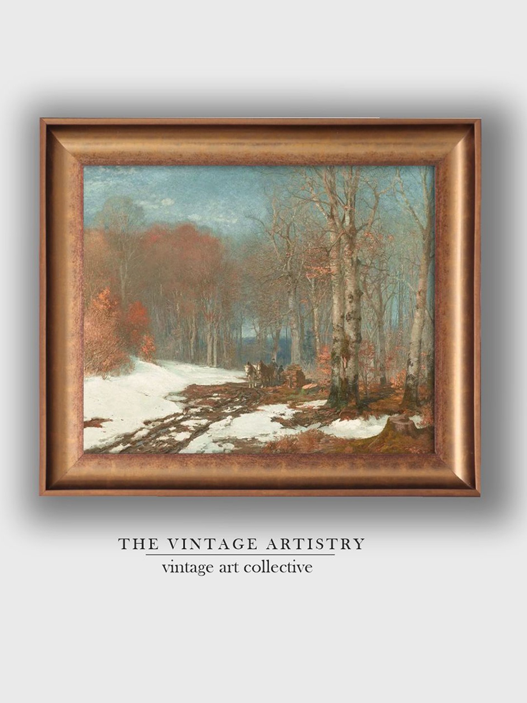 

THE VINTAGE ARTISTRY Brown & White Vintage Painting Wall Art