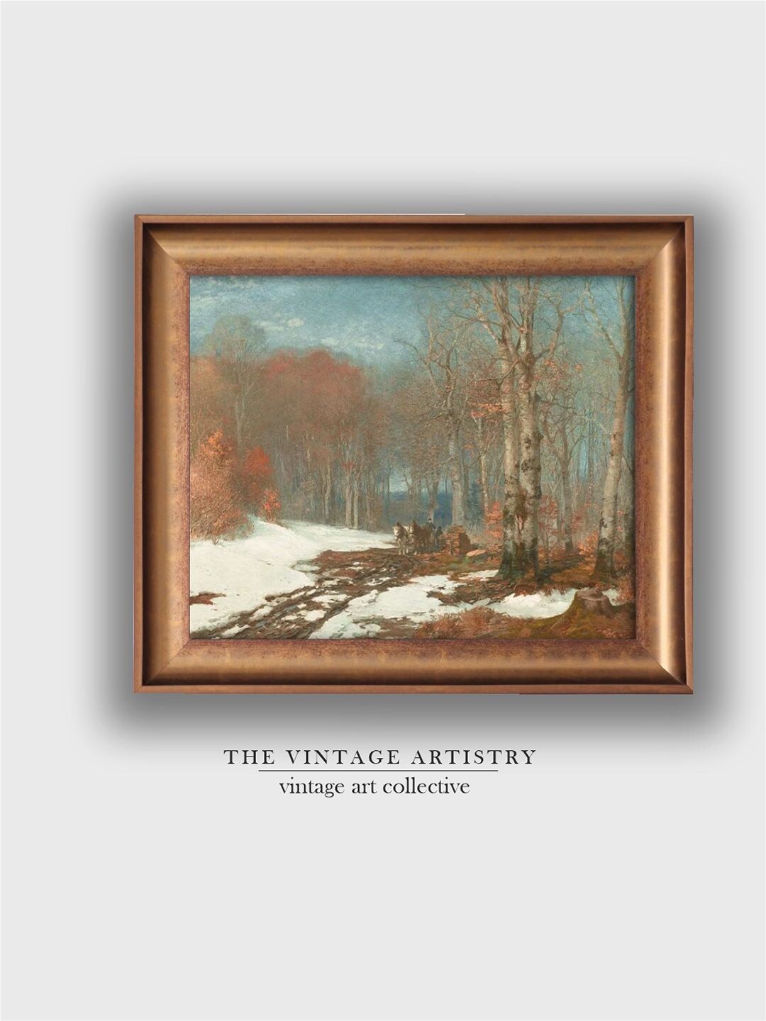 

THE VINTAGE ARTISTRY Brown Vintage Forest Painting Wall Art